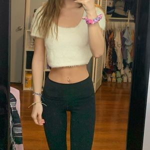 american eagle cropped fuzzy top
